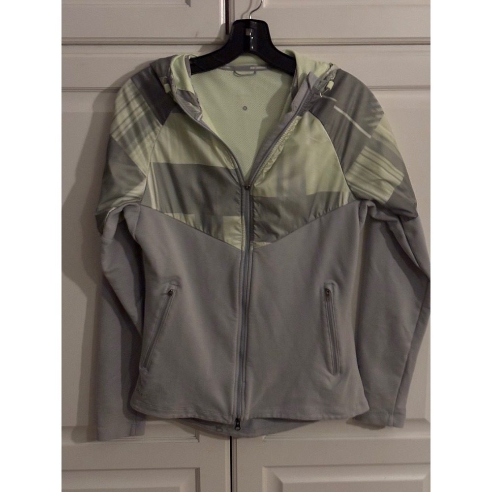Nike Running‎ Jacket Women's Lightweight Full Zip Athletic Gray / Green